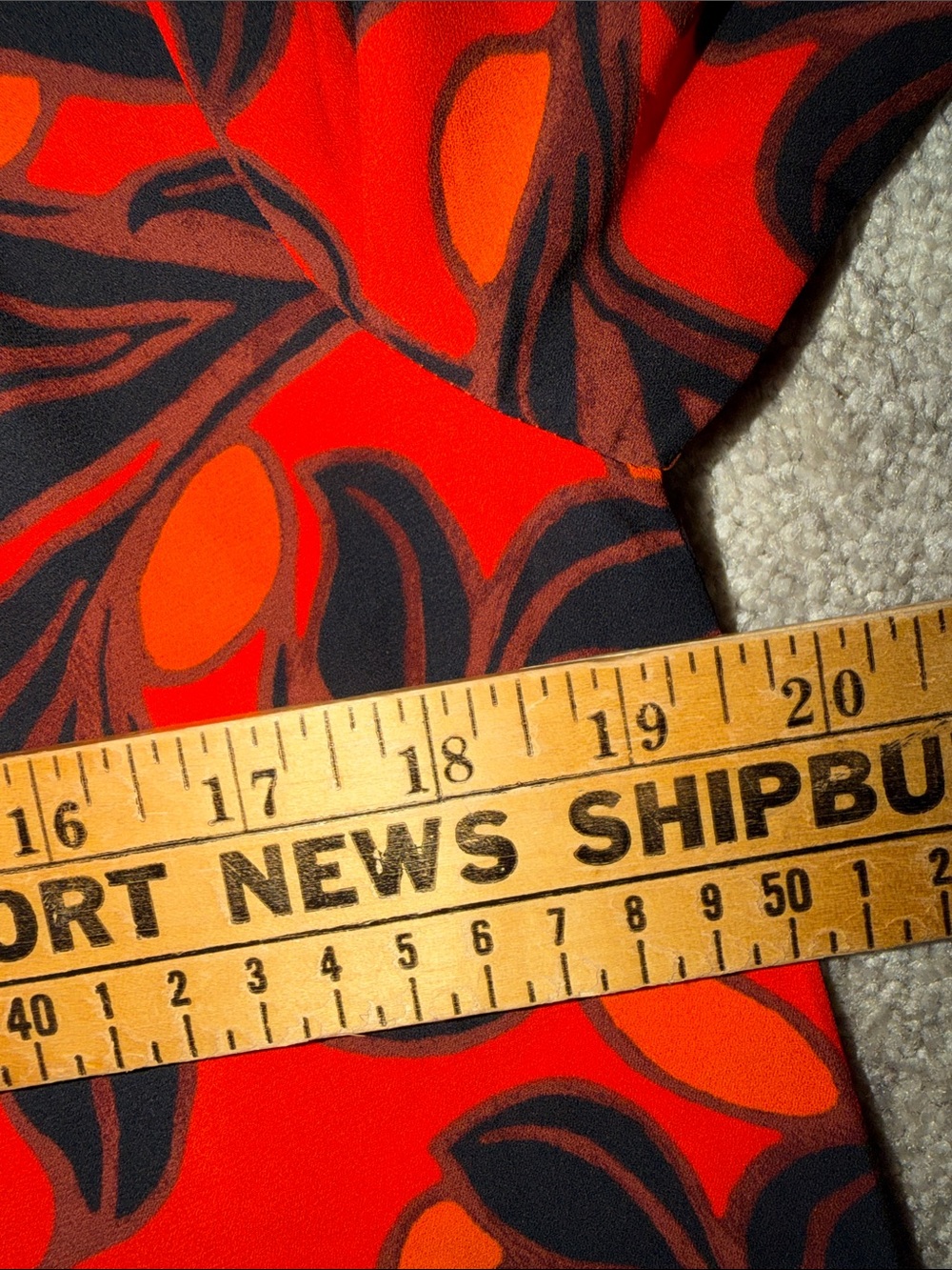 Ann Taylor Red, Black & Orange Floral-Print Long Sleeve Blouse size SP - Picture 7 of 7